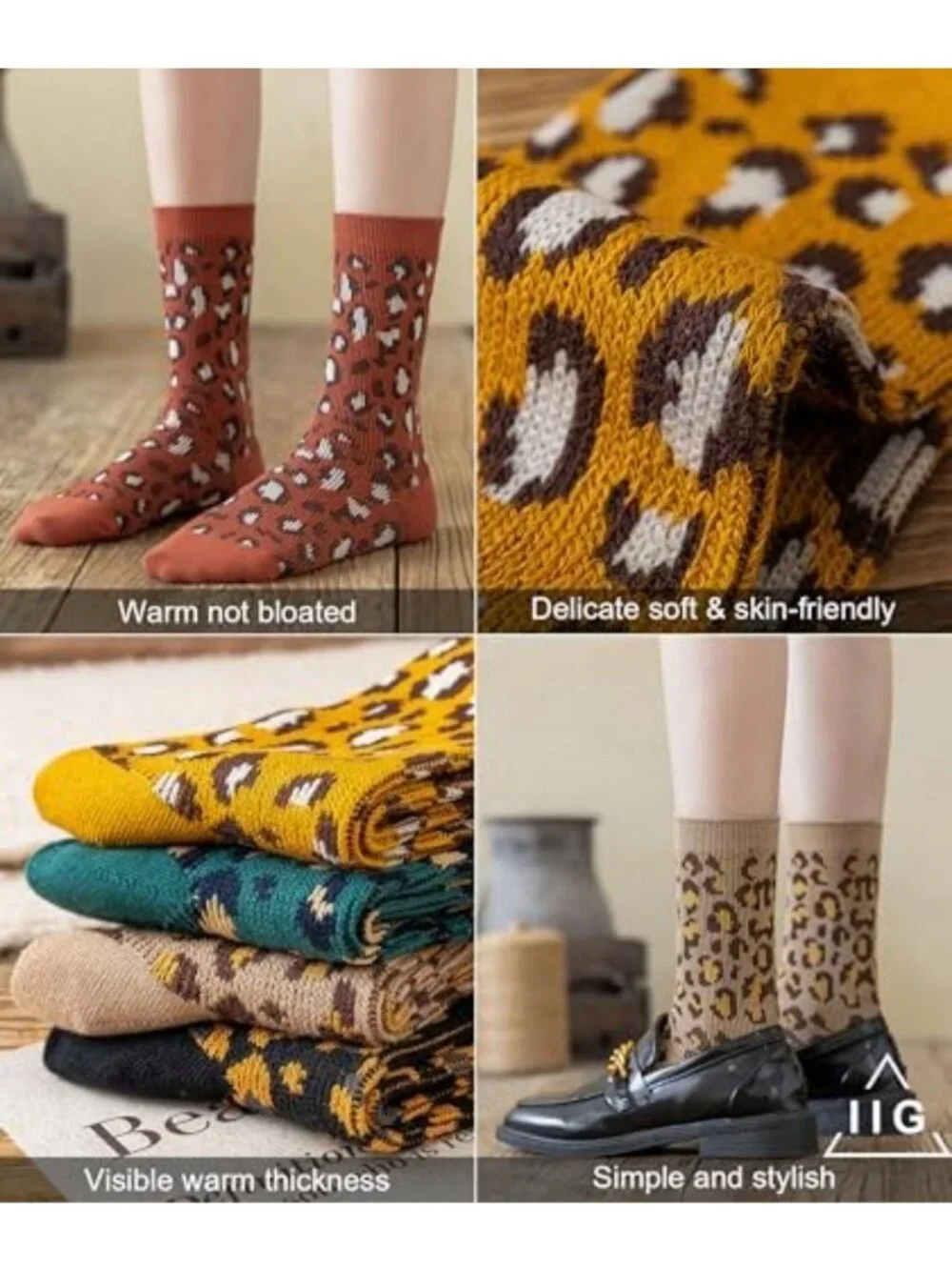 Cozy Vintage Crew Socks for Women - Soft Cotton, Cute Patterns, 3-5 Pairs Gift